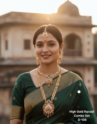 High gold rajvadi combo set D 108 Fashion accessories wholesale market in Delhi
